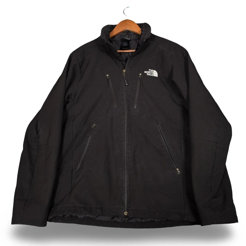 The North Face Primaloft‎ Insulated Black Softshell Hybrid Jacket Mens M Medium